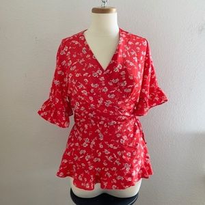 19 Cooper Nicole Full Wrap Blouse Size Large